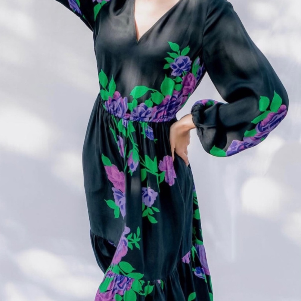 NWT Anthropologie Hope for Flowers by Tracy Reese Floral Midi Dress - Picture 4 of 9